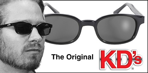 KD's Sunglasses Original Biker Shades Motorcycle Black Brown Lens 2121 